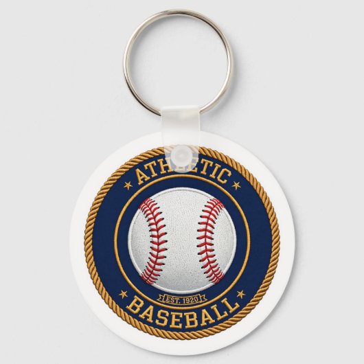 Varsity Baseball Red Stitch Keychain キーホルダー (正面)
