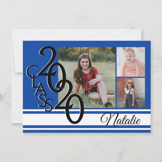 Varsity Blue 2020卒業Tri写真 招待状 (正面)