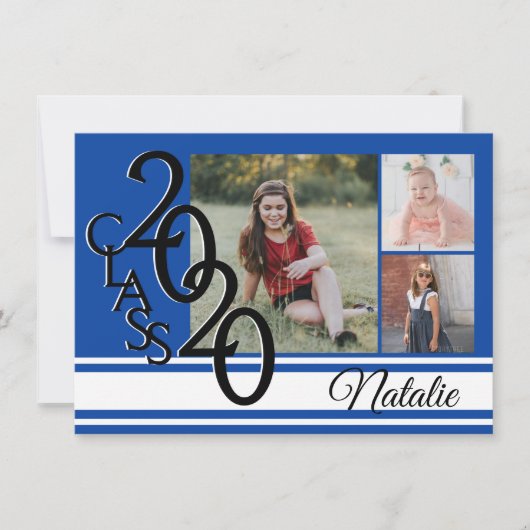 Varsity Blue 2020卒業Tri写真 招待状 (正面)