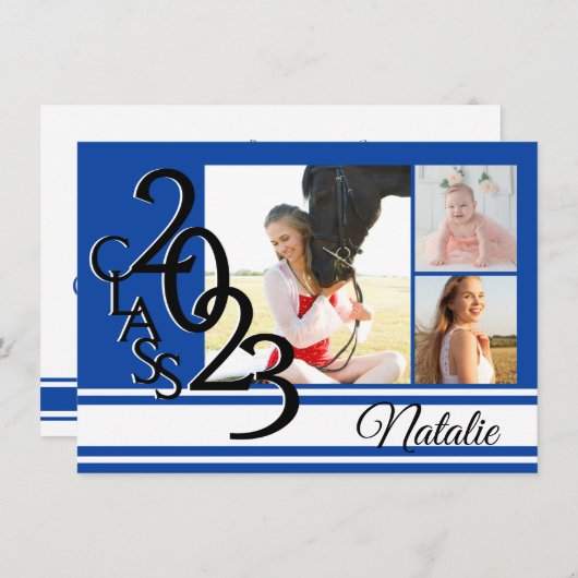 Varsity Blue 2023卒業Tri写真 招待状 (正面/裏面)