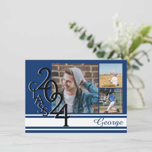 Varsity Blue 2024卒業Tri写真 招待状 (スタンド正面)