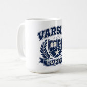 Varsity Champion – College Athletic Trophy コーヒーマグカップ (正面左)