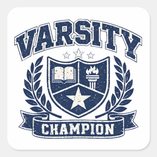 Varsity Champion – College Athletic Trophy スクエアシール (正面)