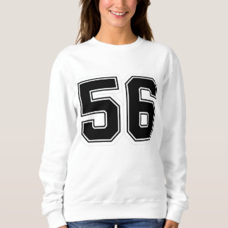 Varsity Number 56 スポーツトレーナー | ブラック ボールド スウェットシャツ