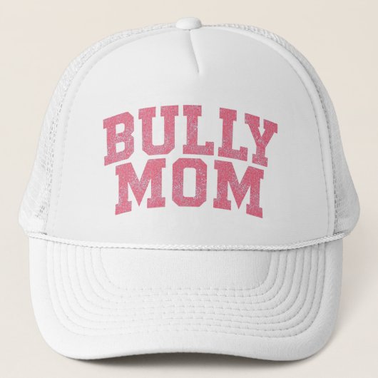 Varsity Pink Bully Dog Mom | Bulldog Pitbull Mama キャップ (正面)