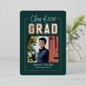 Varsity Pride Foil Graduation EDITABLE COLOR Foil 箔招待状 (立ち正面)