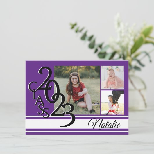 Varsity Purple 2023卒業Tri写真 招待状 (スタンド正面)