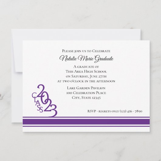 Varsity Purple 2023卒業Tri写真 招待状 (裏面)