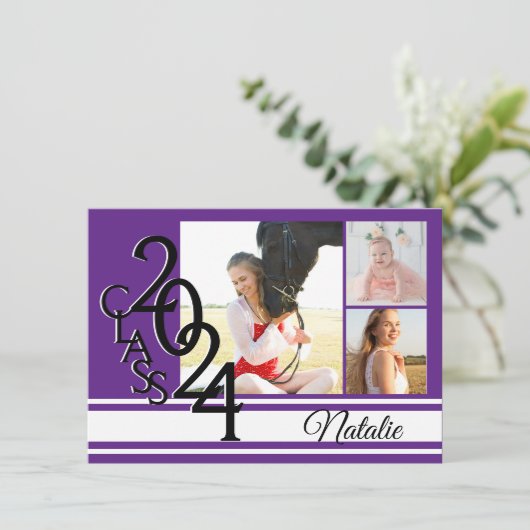 Varsity Purple 2024卒業Tri写真 招待状 (スタンド正面)