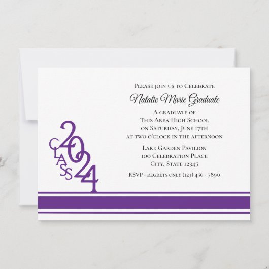 Varsity Purple 2024卒業Tri写真 招待状 (裏面)