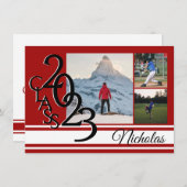 Varsity Red 2023卒業Tri写真 招待状 (正面/裏面)