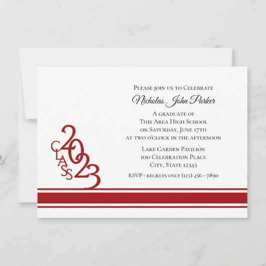 Varsity Red 2023卒業Tri写真 招待状 (裏面)