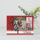 Varsity Red 2024卒業Tri写真 招待状 (スタンド正面)