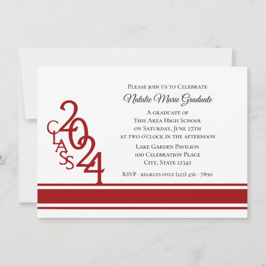 Varsity Red 2024卒業Tri写真 招待状 (裏面)