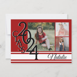 Varsity Red 2024卒業Tri写真 招待状