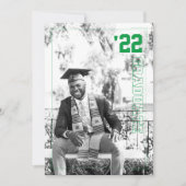 Varsity Sport Theme | 2 枚の写真を使った卒業パーティー 招待状 (正面)