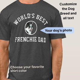 Varsity Style World's Best Dog Dad Custom Photo Tシャツ