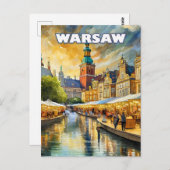Varsovie, cœur vibrant de la Pologne ポストカード (正面/裏面)
