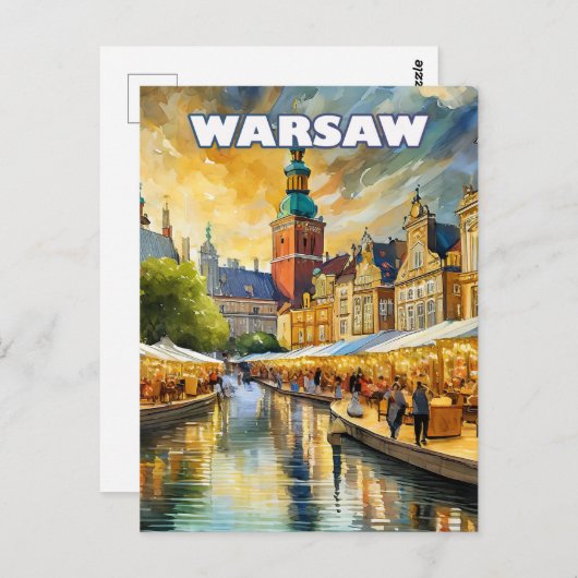 Varsovie, cœur vibrant de la Pologne ポストカード (正面/裏面)