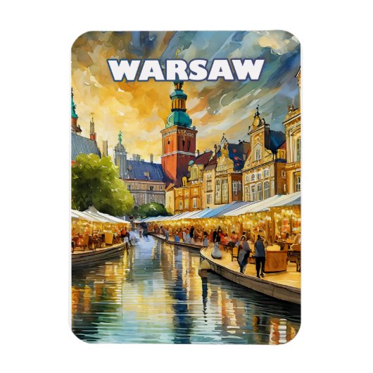 Varsovie, cœur vibrant de la Pologne マグネット (縦)