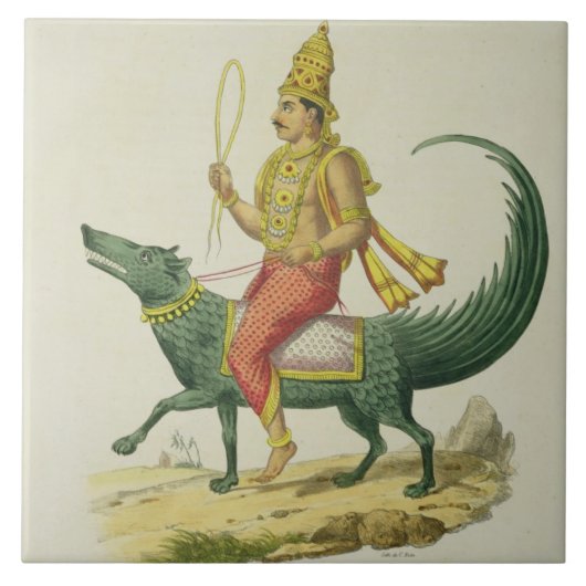 VarunaのチャールズEti著刻まれる海洋の神 タイル (正面)