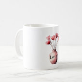 Vase of Hearts Love コーヒーマグカップ (正面左)