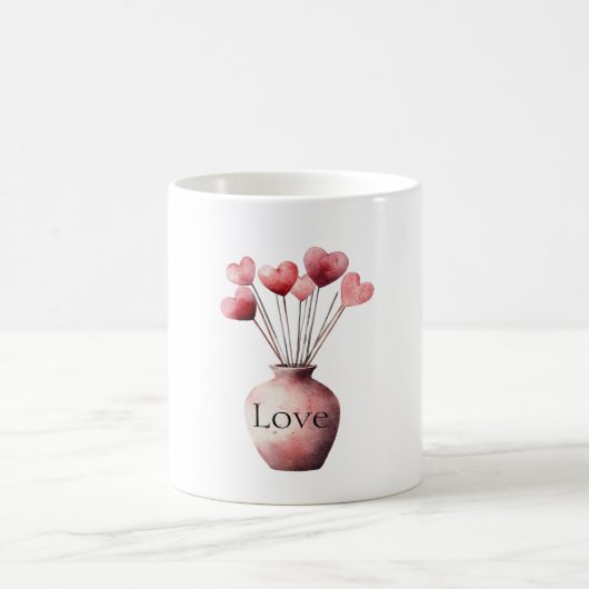 Vase of Hearts Love コーヒーマグカップ (中央)
