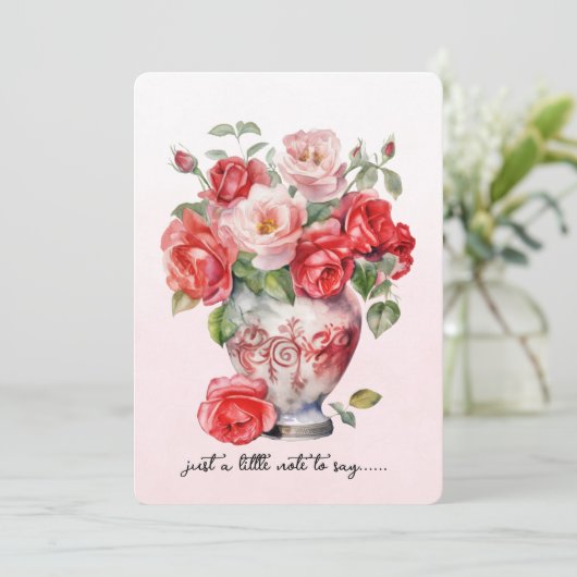 Vase of Red Roses Note Card ノートカード (スタンド正面)