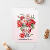 Vase of Red Roses Note Card ノートカード (正面/裏面インサイチュ)
