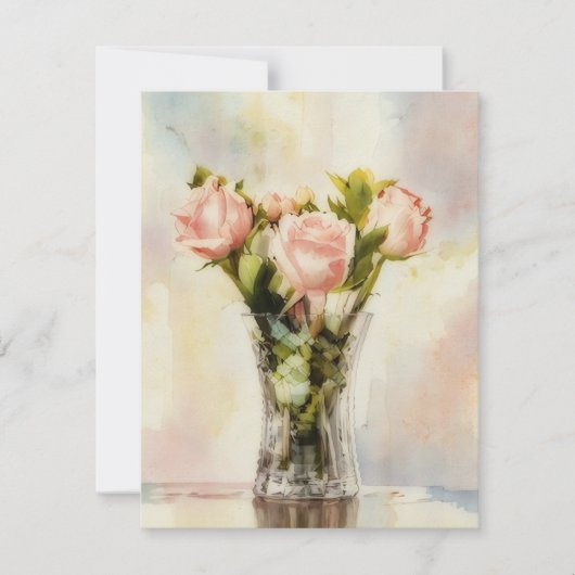 Vase of Roses Art Note Card Set ノートカード (正面)