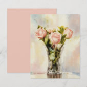 Vase of Roses Art Note Card Set ノートカード (正面/裏面)