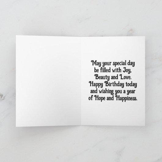 Vase Of Roses Birthday Greeting Card カード (内部)