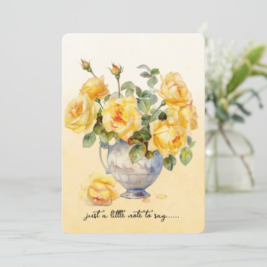 Vase of Yellow Roses Note Card ノートカード (スタンド正面)
