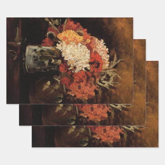 Vase with Carnations by Vincent van Gogh ラッピングペーパーシート (セット)