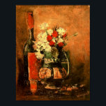 Vase with Carnations Roses & Bottle Van Gogh Fine ポスター<br><div class="desc">Oil on canvas,  40 x 32 cm. Otterlo,  Rijksmuseum Kroeller-Mueller.</div>