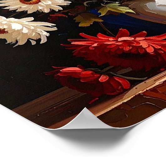Vase with Chrysanthemums After Van Gogh ポスター (角)