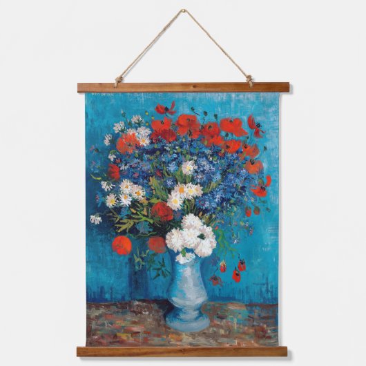 Vase with Cornflowers and Poppies, Van Gogh 吊り下げ型タペストリー (正面)