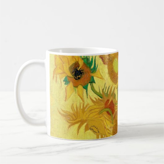 Vase with fifteen sunflowers by Vincent Van Gogh コーヒーマグカップ (左)