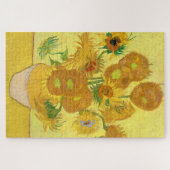 Vase with fifteen sunflowers by Vincent Van Gogh ジグソーパズル (横)