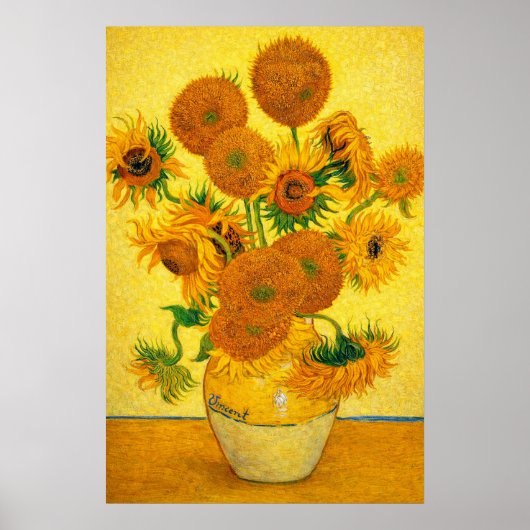 Vase with Fifteen Sunflowers by Vincent van Gogh ポスター (正面)