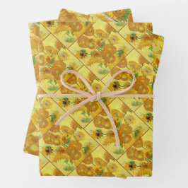 Vase with fifteen sunflowers by Vincent Van Gogh  ラッピングペーパーシート