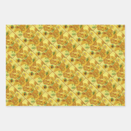 Vase with fifteen sunflowers by Vincent Van Gogh  ラッピングペーパーシート