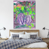 "Vase with flowers" mod. acrylic, impressionism キャンバスプリント (インサイチュ (寝室))