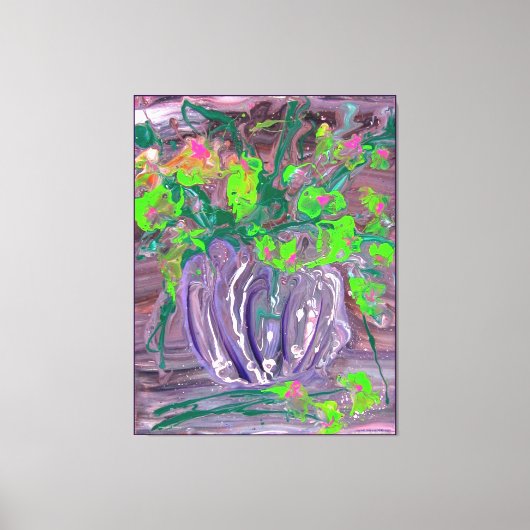 "Vase with flowers" mod. acrylic, impressionism キャンバスプリント (正面)