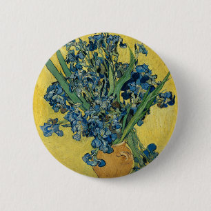 Vase with Irises by Van Gogh 缶バッジ