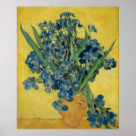 Vase with Irises by Van Gogh - Still Life ポスター<br><div class="desc">Vincent van Gogh's art - Paintings of floral and nature - Post-impressionist landscape artworks - Vase with Irises</div>