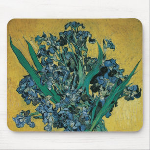 Vase with Irises by Vincent van Gogh, Vintage Art マウスパッド