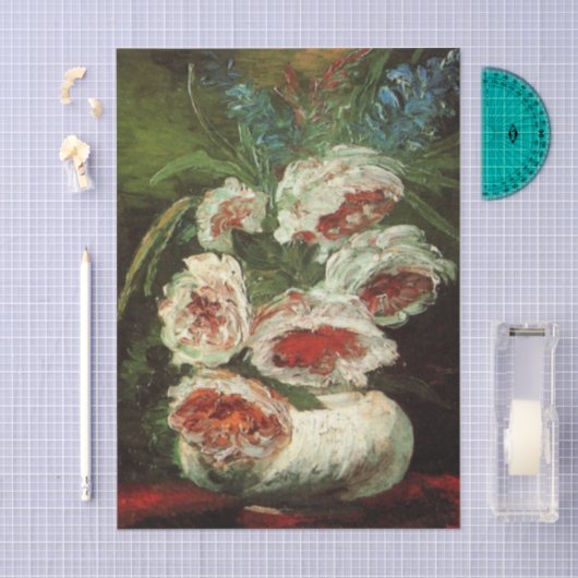 Vase with Peonies by Vincent van Gogh 薄葉紙 (クラフト)