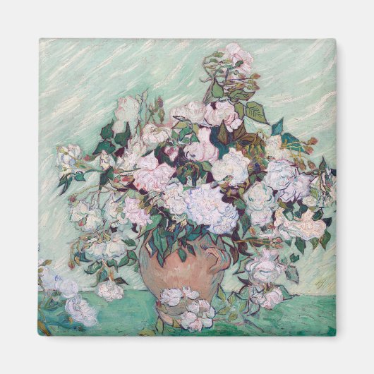 Vase with Pink Roses, Van Gogh マグネット (正面)