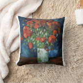 Vase with Poppies 1886 by Vincent van Gogh クッション (ブランケット)